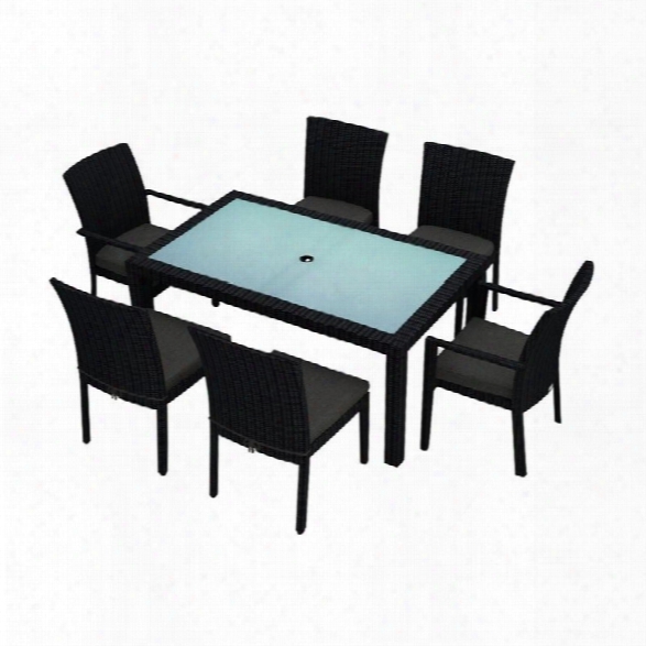 Harmonia Living Urbana 7 Piece Patio Dining Set In Canvas Charcoal