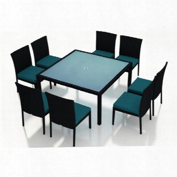 Harmonia Living Urbana 9 Piece Square Patio Dining Set In Peacock