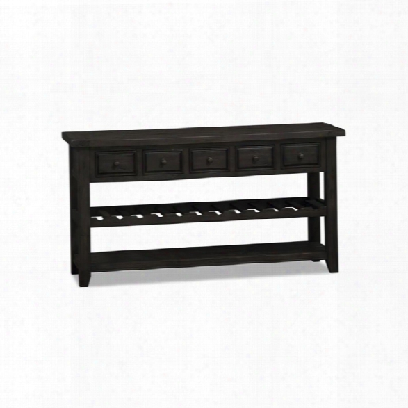 Hillsdale Tuscan Retreat 5 Drawer Wine Rack Hall Table In Gray