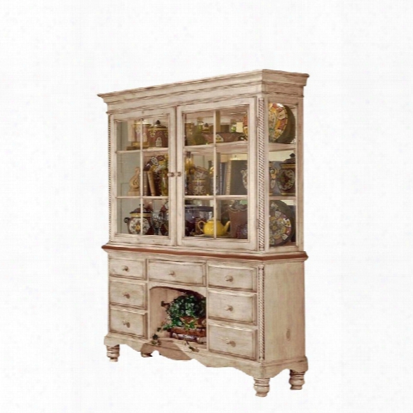 Hillsdale Wilshire Buffet And Hutch In Antique White Finish