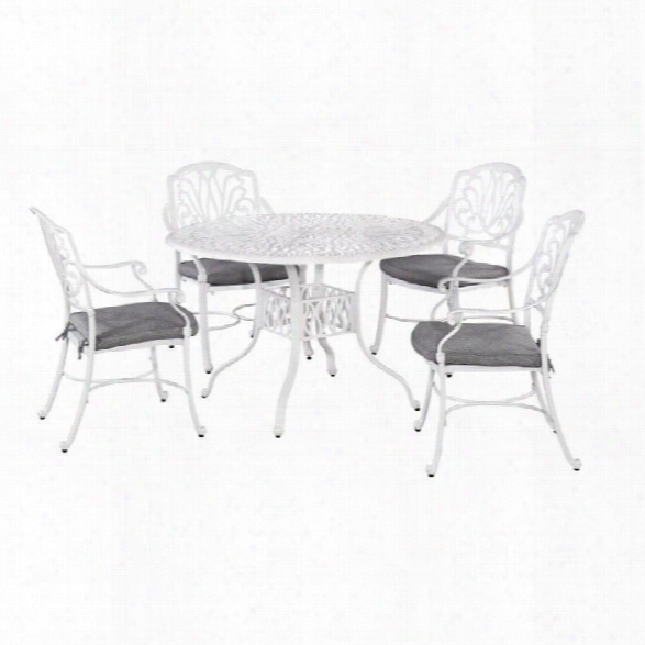 Home Styles Floral Blossom 5 Piece Dining Set In White