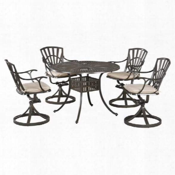 Home Styles Largo 5 Piece Dining Set With Cuhions In Taupe