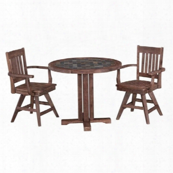 Home Styles Morocco 3 Piece Dining Set In Wire Brushed