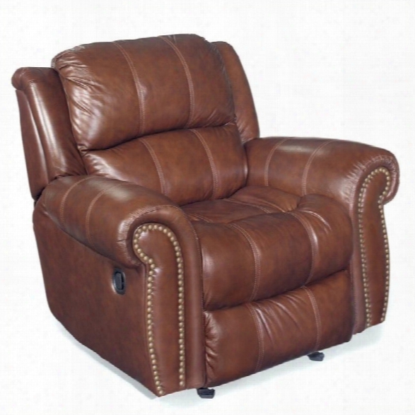 Hooker Furniture Seven Seas Leather Glider Recliner Chair In Cognac