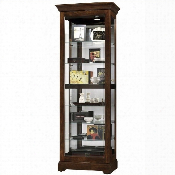 Howard Miller Cherry Bordeaux Martindale Slide Curio Cabinet