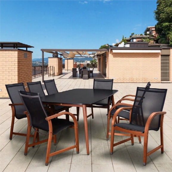 International Home Amazonia Carolina 9 Piece Patio Dining Set In Black