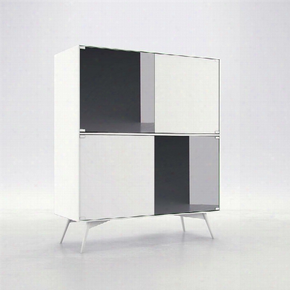 Modloft Christopher Highboard Buffet In White Matte