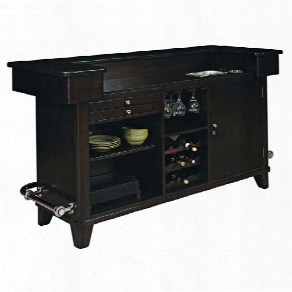 Pulaski Evo Fireplace Home Bar In Brown