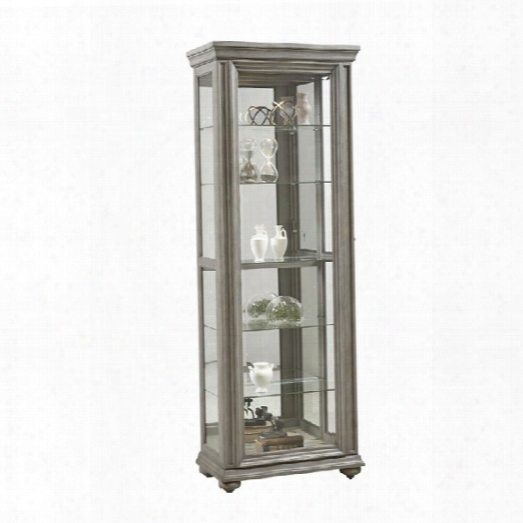 Pulaski Gray Sliding Door Curio In Gray