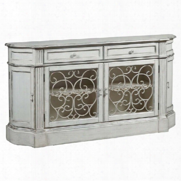 Pulaski Metal Grille Door Sideboard In Aged Ivory