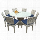 TKC Fairmont 9 Piece 60 Round Glass Top Patio Dining Set