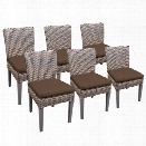 TKC Oasis Patio Dining Side Chair in Dark Brown (Set of 6)