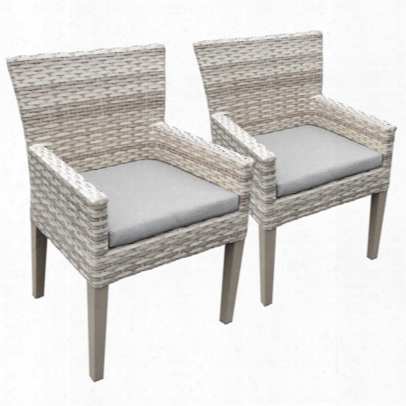 Tkc Fairmont Patio Dining Arm Chair In Gray (set Of 2)