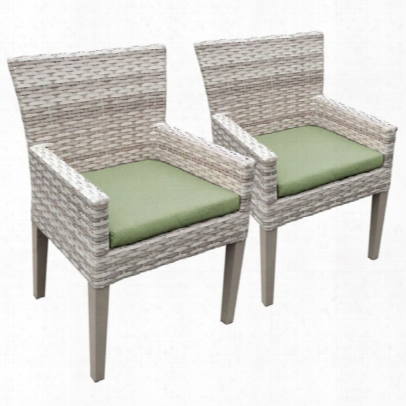 Tkc Fairmont Patio Dining Arm Chair In Green (set Of 2)