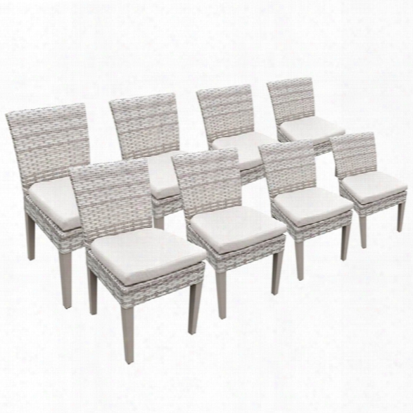 Tkc Fairmont Patio Dining Side Chair In Beige (set Of 8)