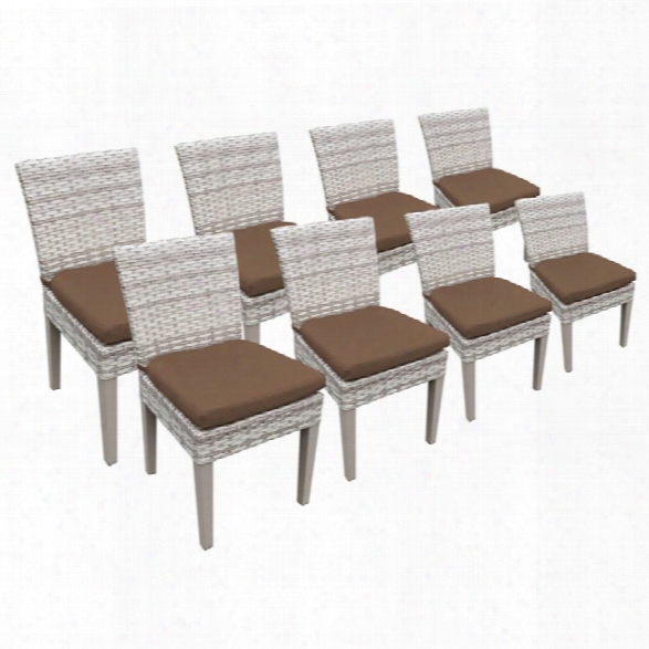 Tkc Fairmont Patio Dininng Side Chair In Dark Brown (set Of 8)