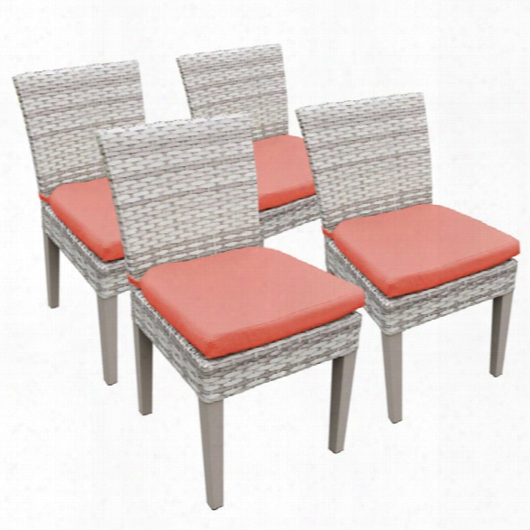 Tkc Fairmont Patio Dining Side Chair In Orange (set Of 4)