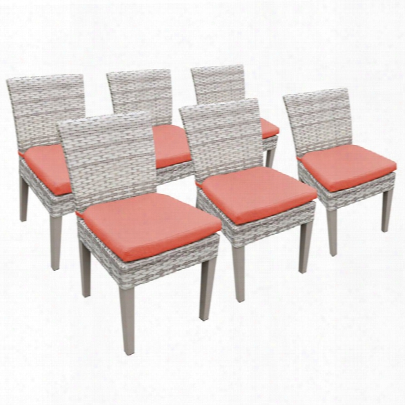 Tkc Fairmont Patio Dining Side Chair In Orange (set Of 6)