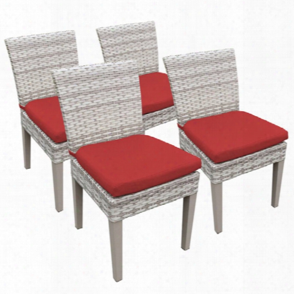 Tkc Fairmont Patio Dining Side Chair In Red (set Of 4)