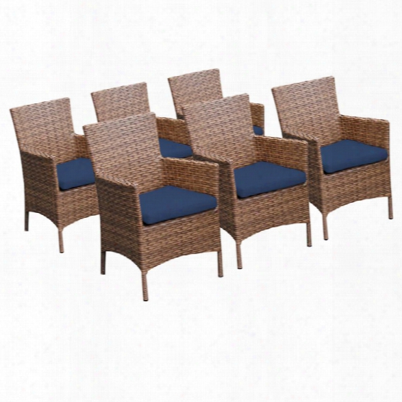 Tkc Laguna Patio Dining Arm Chair In Navy (set Of 6)