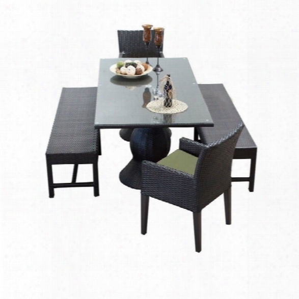 Tkc Napa 5 Piece Wicker Patio Dining Set In Cilantro