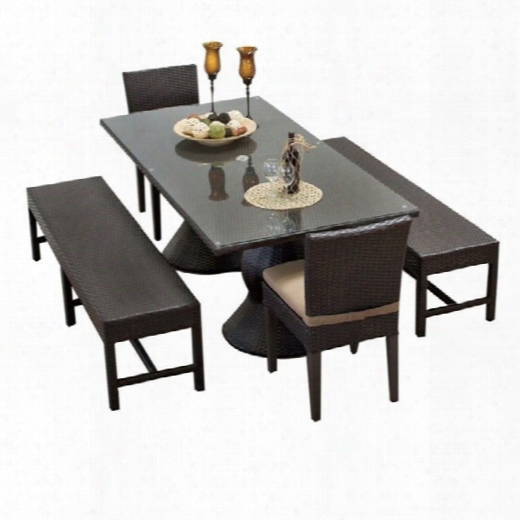 Tkc Napa 5 Piece Wicker Patio Dining Set In Wheat