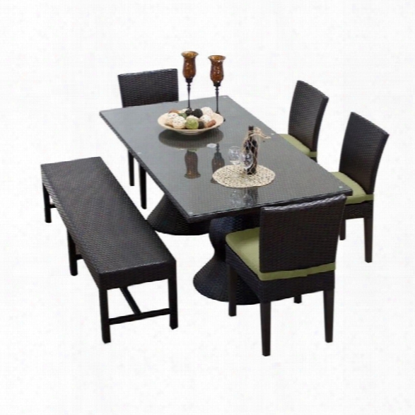 Tkc Napa 6 Piece Wicker Patio Dining Set In Cilantro