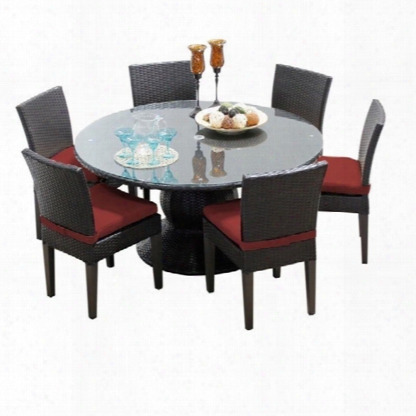 Tkc Napa 60 7 Piece Wicker Patio Dining Set In Terracotta