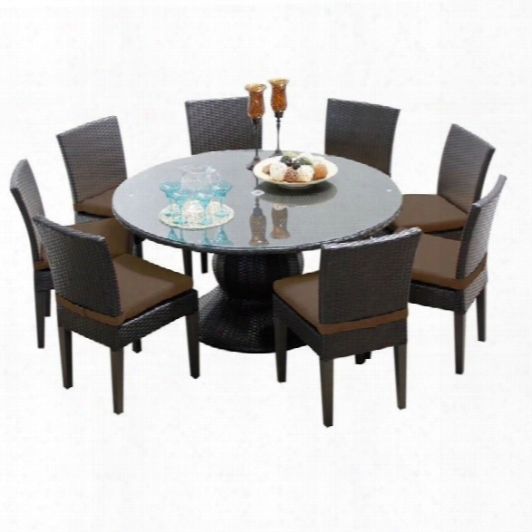 Tkc Napa 60 9 Piece Wicker Patio Dining Set In Cocoa