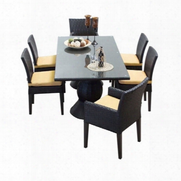 Tkc Napa 7 Piece Wicker Patio Dining Set In Sesame