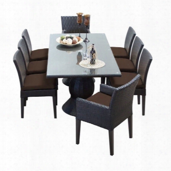 Tkc Napa 9 Piece Wicker Patio Dining Set In Cocoa