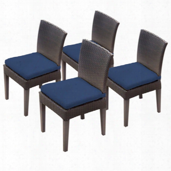 Tkc Napa Patio Dining Side Chair In Navy (set Of 4)