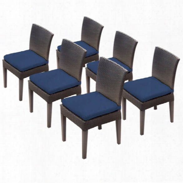 Tkc Napa Patio Dining Side Chair In Navy (set Of 6)