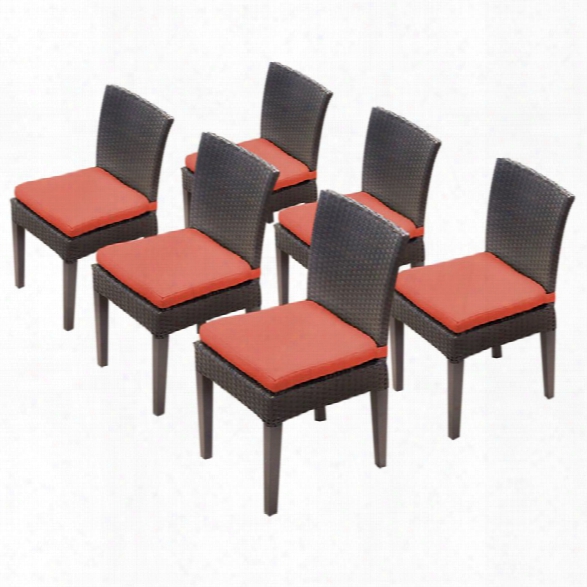 Tkc Napa Patio Dining Side Chair In Orange (set Of 6)