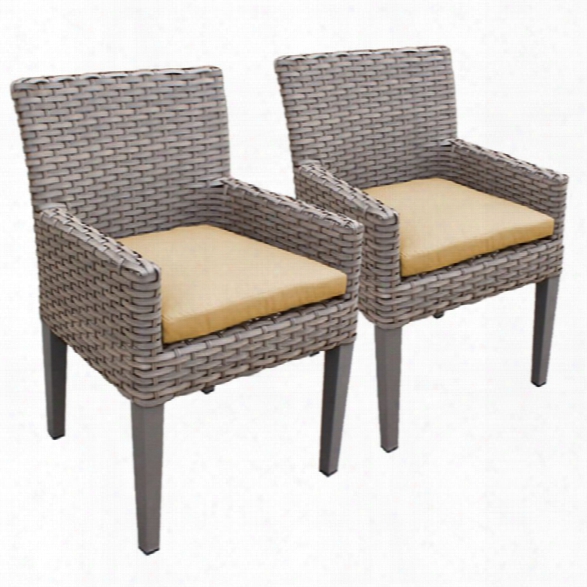 Tkc Oasis Patio Dining Arm Chair In Sesame (set Of 2)