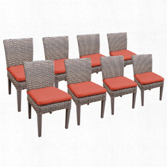 Tkc Oasis Patio Dining Side Chair In Orange (set Of 8)