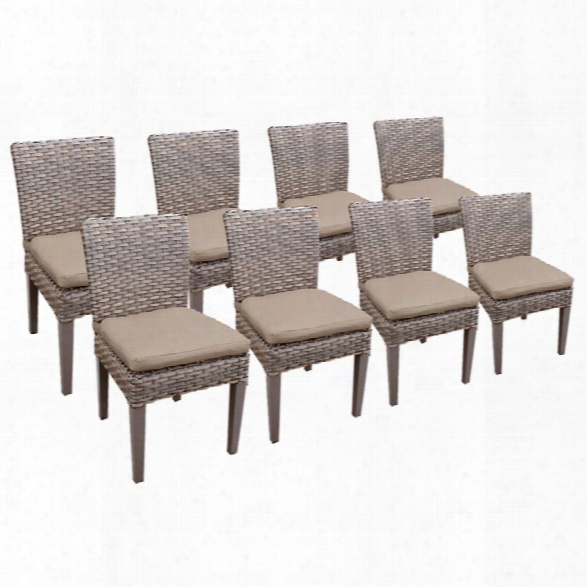 Tkc Oasis Patio Dining Side Chair In Wheat (set Of 8)