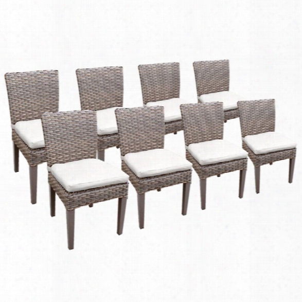 Tkc Oasis Patio Dining Side Chair In White (set Of 8)