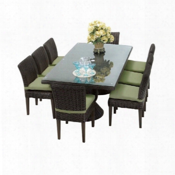 Tkc Venice 9 Piece Wicker Patio Dining Set In Cilantro