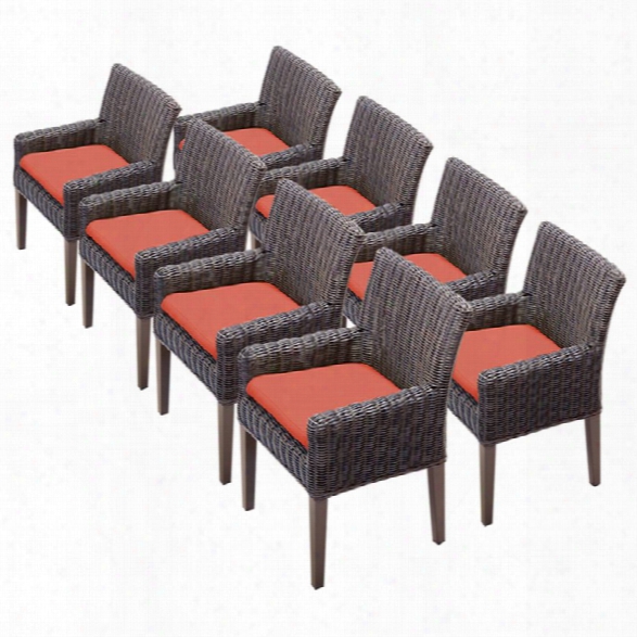 Tkc Venice Patio Dining Arm Chair In Orange (set Of 8)