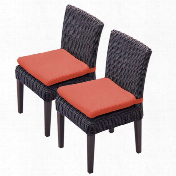 Tkc Venice Patio Dining Side Chair In Orange (set Of 2)