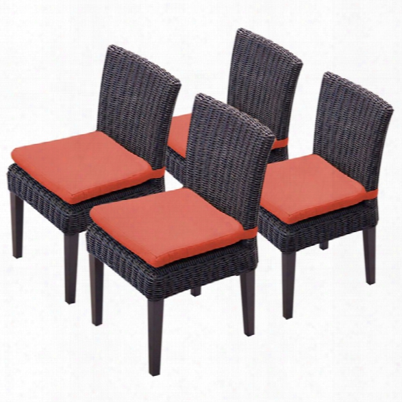 Tkc Venice Patio Dining Side Chair In Orange (set Of 4)
