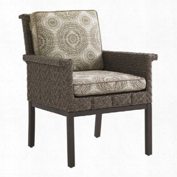 Tomm Y Bahama Home Blue Olive Wicker Dining Chair-gray