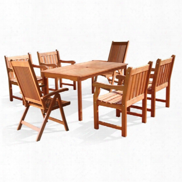 Vifah 7 Piece Wood Patio Dining Set