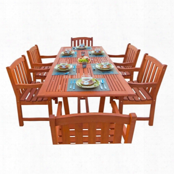 Vifah Airblade 7 Piece Wood Patio Dining Set