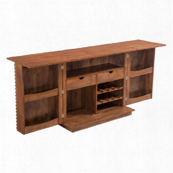 Zuo Linea Bar Cabinet In Walnut