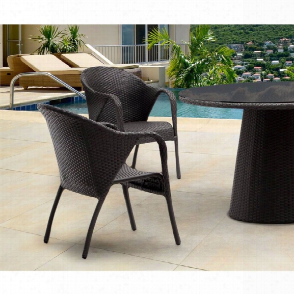 Zuo Montezuma Patio Dining Chair In Espresso (set Of 2)