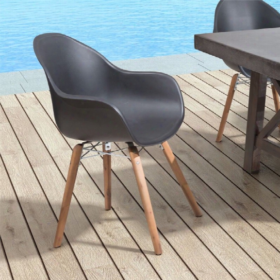 Zuo Tidal Patio Dining Chair In Black (set Of 4)