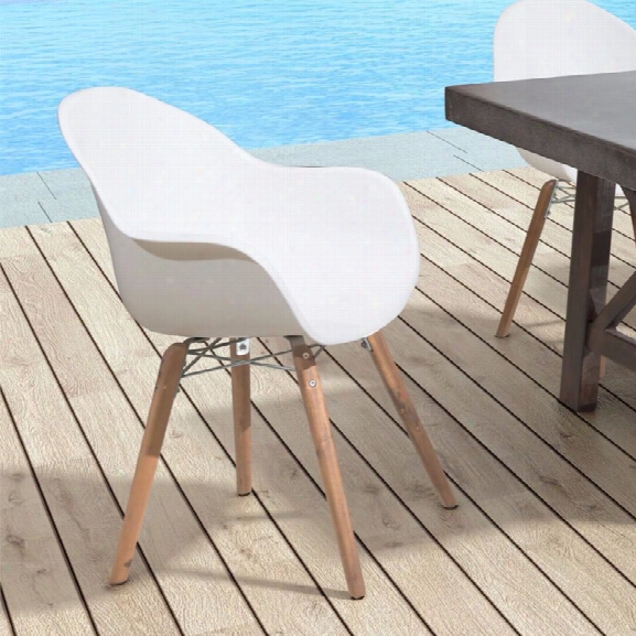 Zuo Tidal Patio Dining Chair In White (set Of 4)