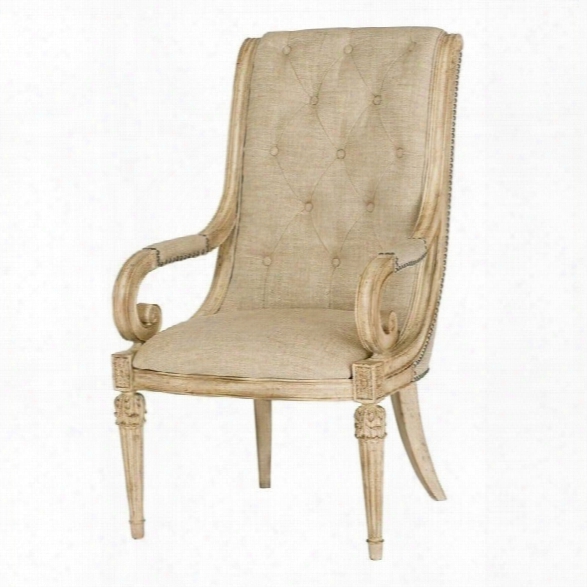 American Drew Jessica Mcclintock The Boutique Upholstered Arm Dining Chair In White Veil